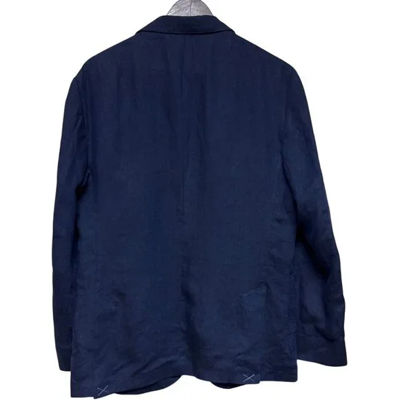 NEW Nordstrom Men's Tessuti Sondrio Blazer Suit 100% Linen Blue Lined 40R Jacket